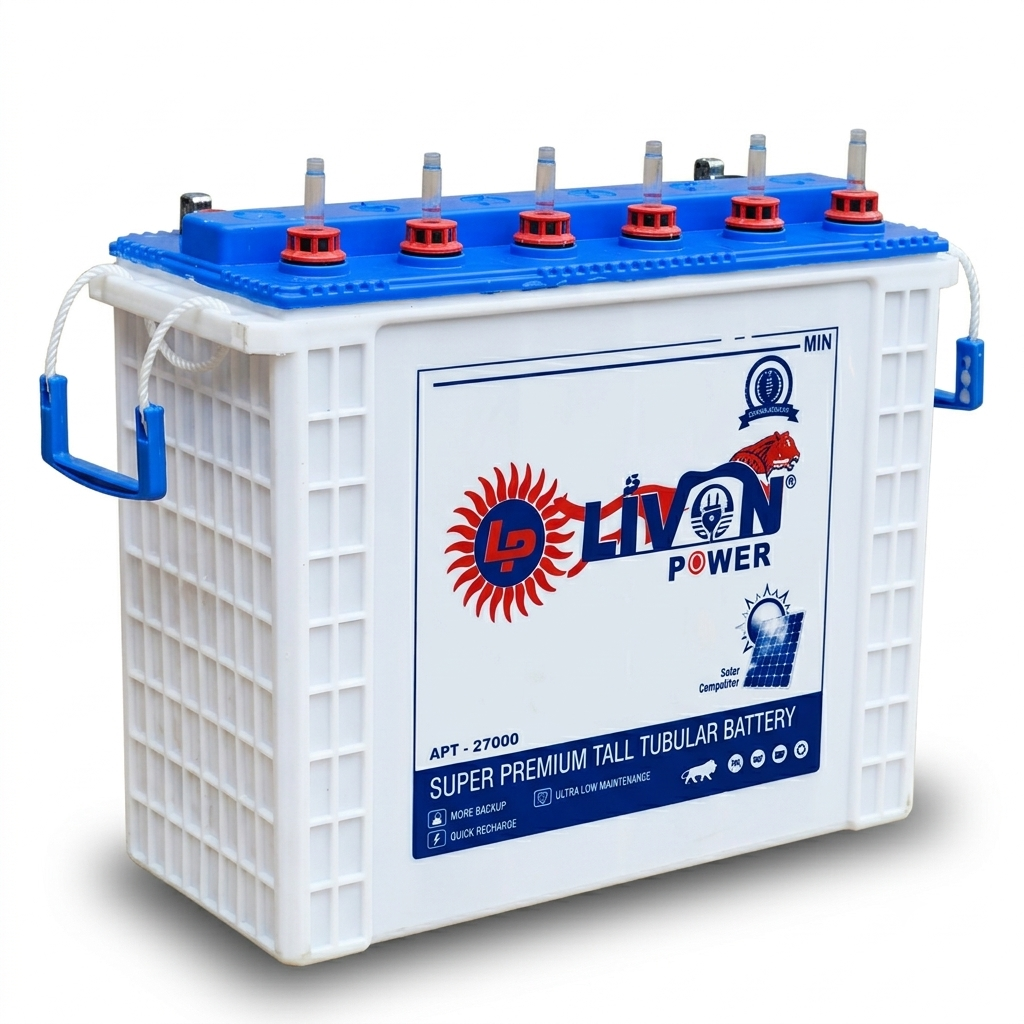 Livon Power 270Ah Tall Tubular Battery Long Backup Inverter Battery 72 month Warranty side - Image 3