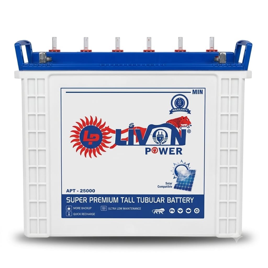 Livon Power 250Ah Tall Livon Power 250Ah Tall Tubular Inverter Battery | Long Backup | 72 Months Warranty | High Performance Home & Office BatteryTubular Battery Long Backup Inverter Battery 72 month Warranty