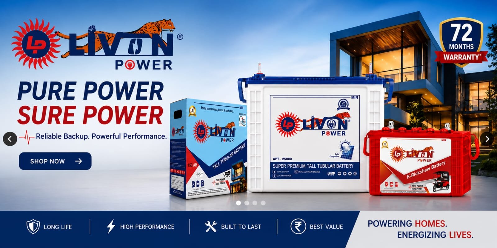 Livon Power 250Ah Tall Livon Power 250Ah Tall Tubular Inverter Battery | Long Backup | 72 Months Warranty | High Performance Home & Office BatteryTubular Battery Long Backup Inverter Battery 72 month Warranty - Image 4